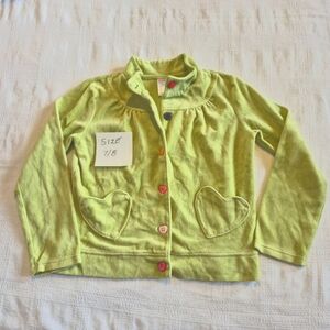 Gymboree girls size 7/8 or Medium Pop Academy green velour buttonup sweater VGUC